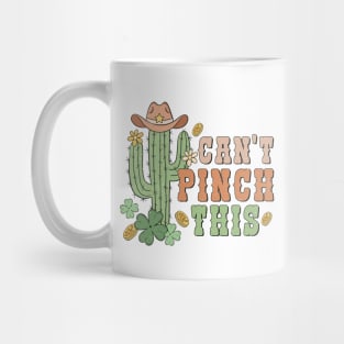 Funny St Patricks Can't Pinch This Western Cactus Shamrock Mug